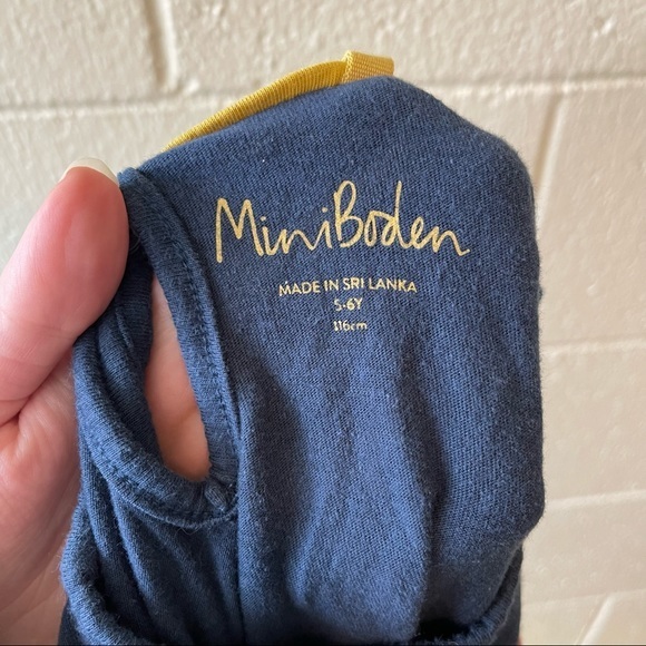 Mini Boden Bright Tiered Stormy Blue Unicorn Jersey Dress in Navy Size 5-6 Year - Picture 4 of 10